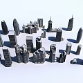 Various Modern Architectural Building Models With Different Shapes And Designs