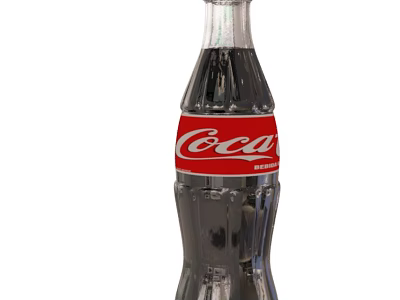 Coca Cola Carbonated Beverage in Classic Glass Bottle with Red Label 3d model