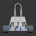 Silver Metal Race Car Chassis Frame With Four Wheels And Steering Wheel