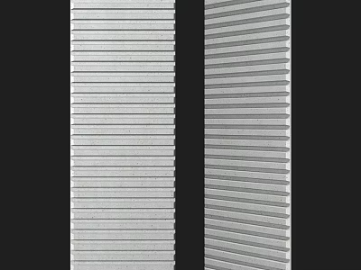 Durable Architectural Metal Components Featuring Parallel Ribbed Strips For Building Use 3d model