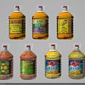 Various Brands Bottled Edible Cooking Oil Products Display With Different Labels And Types