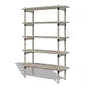 Modern Open Bookshelf With Wooden Shelves And Metal Frame For Home Living Room
