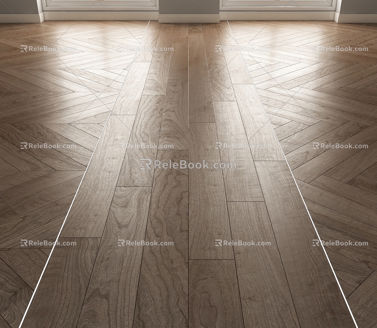 Modern Wood Flooring Retro Wood Flooring Herrings Wood Flooring Fishbone Wood Flooring 3d model