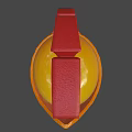 Classic Greek Style Helmet With Orange Body And Red Crest Fashion Accessory