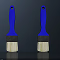 Two Blue Handle Brushes with Light Colored Bristles for Daily Household Use