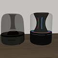 Harman Kardon Modern Speakers With Transparent Body RGB Lighting And Desktop Setup