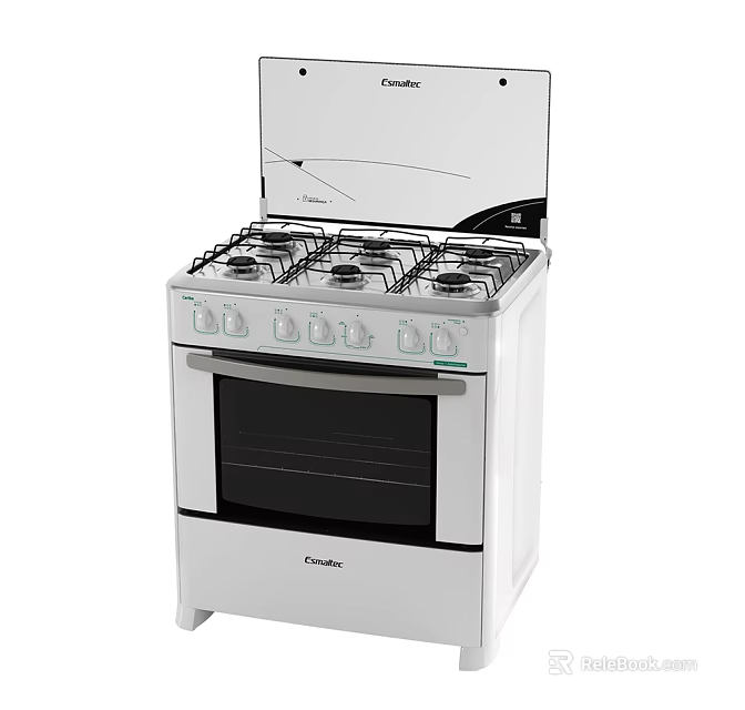 Crosley White Gas Stove Oven With Multiple Burners And Cooktop 3d model 
