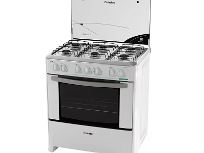 Crosley White Gas Stove Oven With Multiple Burners And Cooktop 3d model