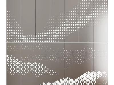 Modern Decorative Panels With Geometric Dots And Triangles 3d model