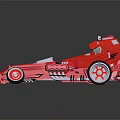 Red Futuristic Concept Racing Car With Large Wheels And Mechanical Details