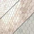Hexagonal Marble Tiles with Beige and Gray Textures for Modern Wall Decoration 3d model