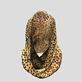 Stylish Leopard Print Hooded Head Mask With Neck Warmer And Full Coverage Design