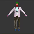 Male Model In White Suit With Black Bow Tie Standing Pose Arms Outstretched