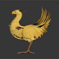 Yellow Mythical Bird With Fluffy Feathers Sharp Claws And Outstretched Wings