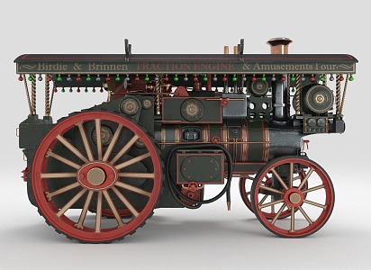 modern steam tractor traction locomotive 3d model