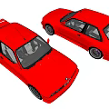 Red Classic Sports Car Displayed In Multiple Angles With Sleek Exterior Design