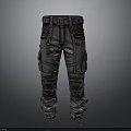 Tactical Cargo Pants Design With Belt Multiple Pockets And Stitched Details