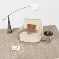 Single person sofa leisure sofa lazy sofa chair floor lamp side table 3d model