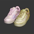 Stylish White Pink And Purple Color Block Sneakers For Casual Fashion Wear