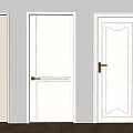 White Hinged Doors With Various Designs For Modern Interior Home Decoration 3d model