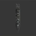 Modern Gray Naval Warship With Red Hull Bottom Number 119 And Detailed Surface Reflection
