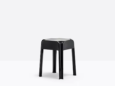 Modern Black Minimalist Stool With Simple Four Legs Design Structure 3d model