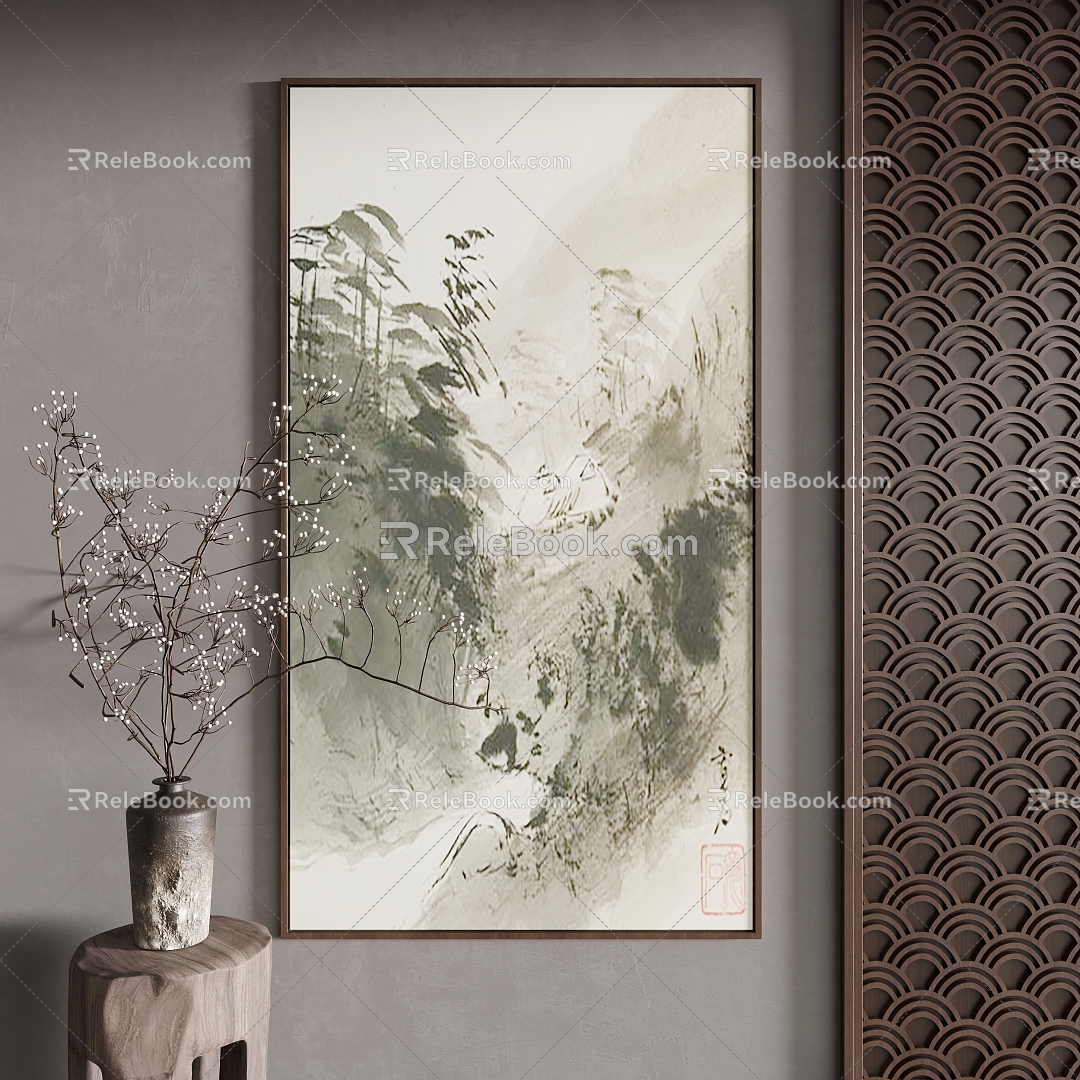 New Chinese Decorative Painting 3d model