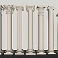 European Roman Column French Roman Column Gypsum Column Square Column Stigma 3d model