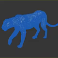 White Tiger Sculpture 3D Rendered With Muscular Details In Standing Pose On Black Background