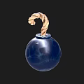 Blue Skull Themed Bomb With Rope Fuse And Stunning Skull Design