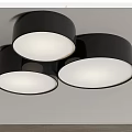 Modern Round Ceiling Lights with Gold Red Black Colors for Interior Decor 3d model