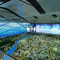 Commercial Equipment for Urban Planning Display with Large Screens and Detailed Model in Exhibition Hall