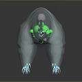 3D Rendered Fantasy Creature With Blue Green Body Glowing Eyes And Luminous Claws