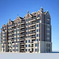 Modern Multi Story Residential Building With Brown And Beige Exterior Multiple Balconies And Decorative Rooftops