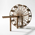 Traditional Agricultural Equipment With Wooden Spoke Wheel Design And Structure