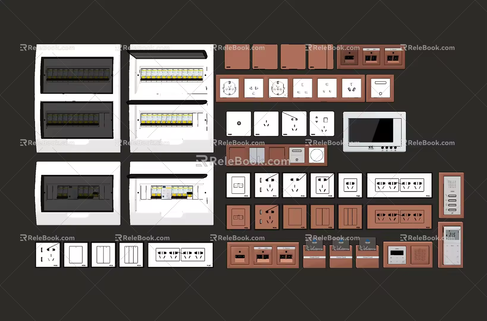 Modern switch socket switch panel switch box 3d model