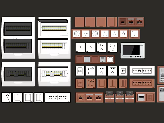 Modern switch socket switch panel switch box 3d model