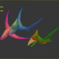 Colorful Pterosaur Dinosaur Models In Multiple Colors With Vibrant Design And Decorative Style