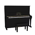 High Quality Yamaha Upright Piano With Matching Black Bench For Musical Performance