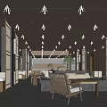 Modern Hotel Lobby Interior Design With Sofa Seating Wooden Tables And Green Plants