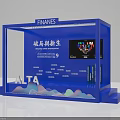 Popular Check in Photo Spot With Blue Display Frame FINANES Sign ALTA Lettering Screen And Charts