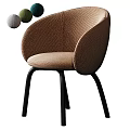 Modern Brown Fabric Accent Chair With Black Metal Legs And Stylish Design