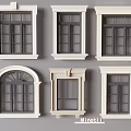 Stylish Bay Window Designs With Various Styles And Classic White Frames 3d model