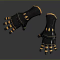 Black And Yellow Stylish Gloves With Decorative Finger Design And Stitching