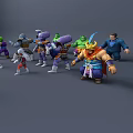 Game and Movie Characters with Diverse Poses Colorful Outfits and Unique Designs