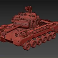 Vintage Military Camouflage Tank With Armored Cannon Tracks And Equipment Design