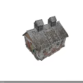 Old Industrial Factory Buildings With Weathered Brick Walls Roof Chimneys Green And Red Doors