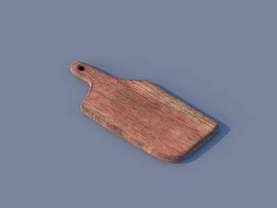 Wooden Cutting Board with Handle Natural Wood Grain for Kitchen Food Preparation 3d model