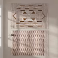Square Rugs With Geometric Patterns And Woven Textures In Neutral Tones 3d model