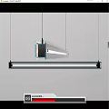 Modern Linear Chandelier With Glass Panel And Metal Bar For Bright LED Lighting